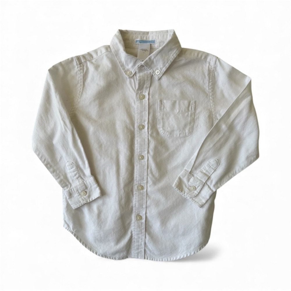 Janie and Jack Classic White Button Shirt Toddler Boy size 4